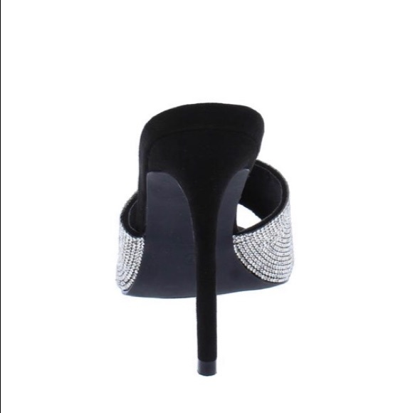New black rhinestone heels - Picture 3 of 8
